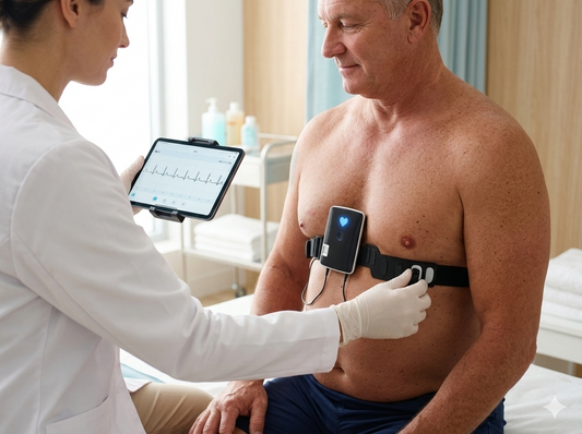SmartHeart portable 12-lead EKG machine — handheld mobile ECG device for healthcare professionals at the point of care