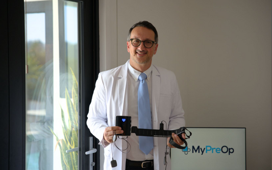 Dr. Joshua lewis with the SmartHeart device at MyPreOp clinic