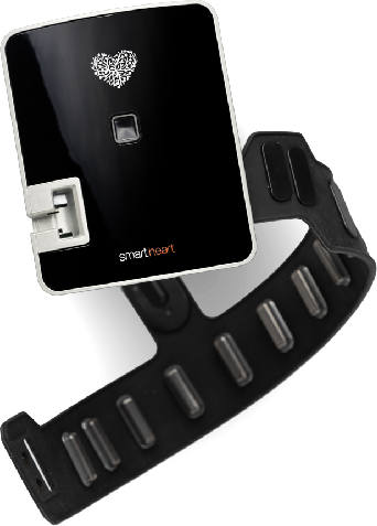 SmartHeart 12-lead EKG device with adaptive belt