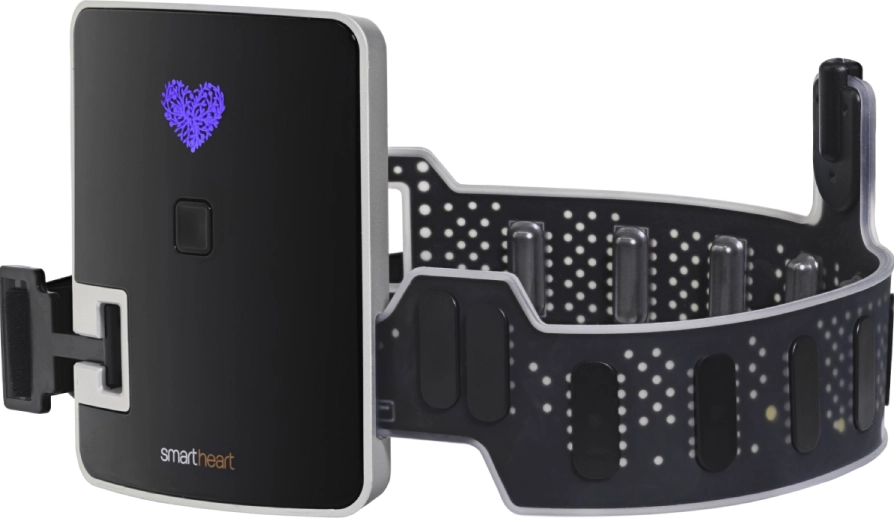 SmartHeart portable 12-lead EKG device with adaptive electrode belt